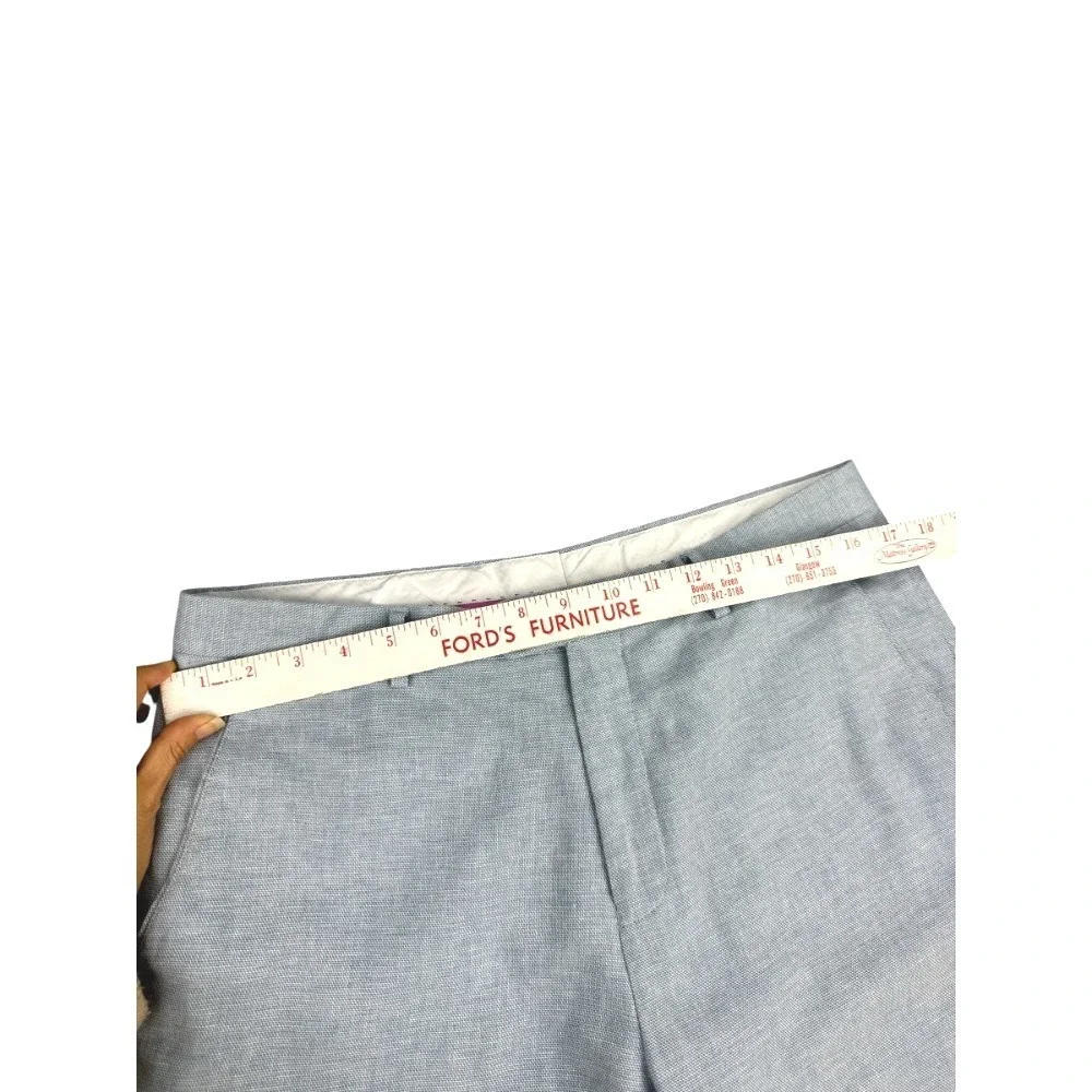 Gianni Feraud Light Blue Slim Fit Linen Blend Men's Pants 32x28 Summer